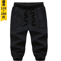 Summer fat big plus fat plus size closing Sports 7 points thin Capri pants small foot fat running mens pants