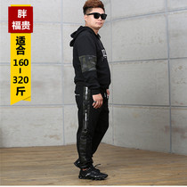 Mens spring clothing 2020 new large size casual set fashion tide sweater fat sportswear plus fat loose long sleeve