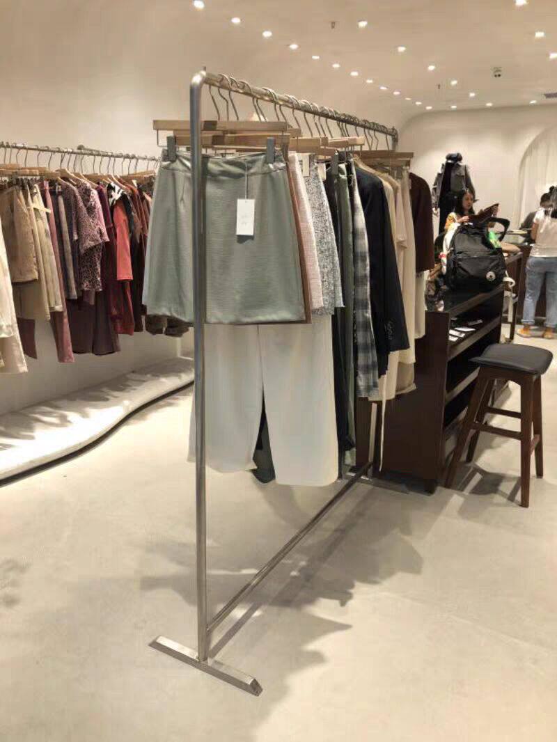 Clothes rack clothing store hanging hanger floor-to-ceiling hanging silver Nakajima display rack Women's clothing store shelf display stand