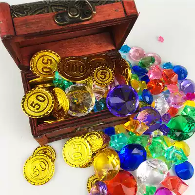 Children's gem toys Crystal Acrylic Plastic Diamonds Boys and girls beaded Princess gifts Pirate treasure box Glass