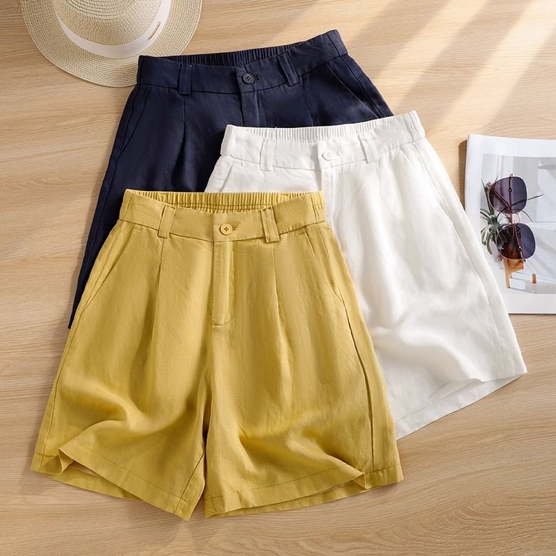 High-End Cotton and Linen Wide-Leg Shorts for Women, Thin Summer Style, This Year's Popular Hot Item, Unique Casual Mid-Length Shorts High-End Cotton and Linen Wide-Leg Shorts for Women, Thin Summer Style, This Year's Popular Hot Item, Unique Casual Mid-Length Shorts