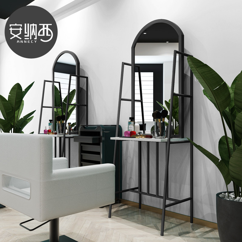 Brief Beauty Hair Desk Fashion Hairdresse Shop Hair Salon Special Mirror Photo Gallery Beauty Makeup Desk Single-sided haircut mirror