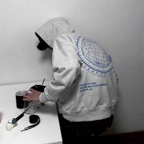 FARarchive earth letter printing loose Joker hooded vests autumn and winter couples long sleeve ins tide