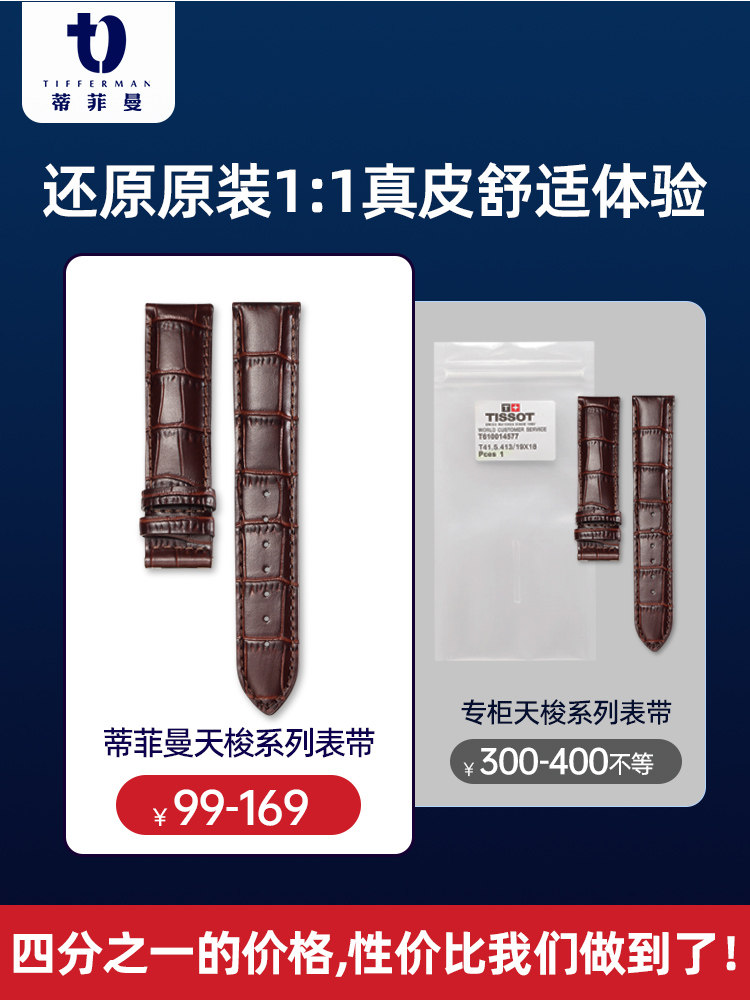 Tissot Le Locle Watch Strap Genuine Leather for Men and Women, Original Suitable for Duluerkutu Tissot 1853 Watch Strap