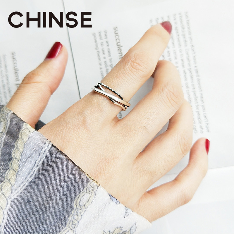 Yang Zhenwu with the same paragraph s925 pure silver retro opening adjustable with lukewarm wind fashion personality net red ring female