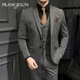 Мужской комплект, пиджак классического кроя для отдыха, изысканный стиль, облегающий крой, 3 предмета