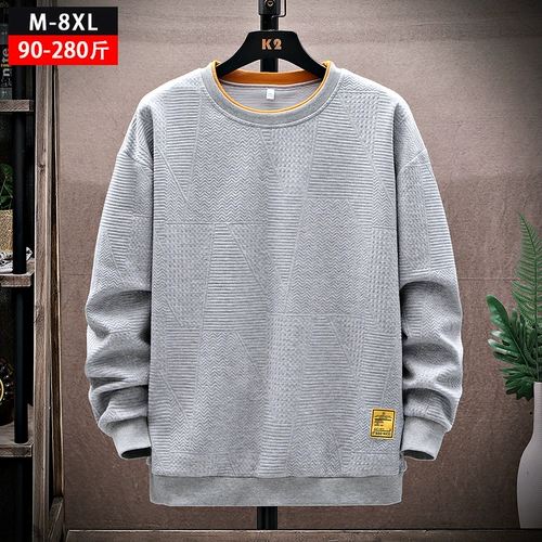 Мужской лонгслив, демисезонная утепленная приятная телу толстовка, большой размер, оверсайз, круглый воротник