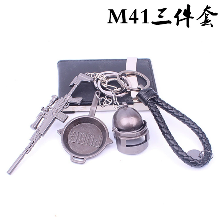 Jedi gà trò chơi ngoại vi hợp kim mặt dây chuyền 98K airdrop hộp AWM ba cấp mũ bảo hiểm pan mô hình móc khóa - Game Nhân vật liên quan