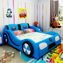 Childrens bed for boys with fence single bed 1 5 meters 1 2 meters Childrens room Teen cartoon sports car car bed