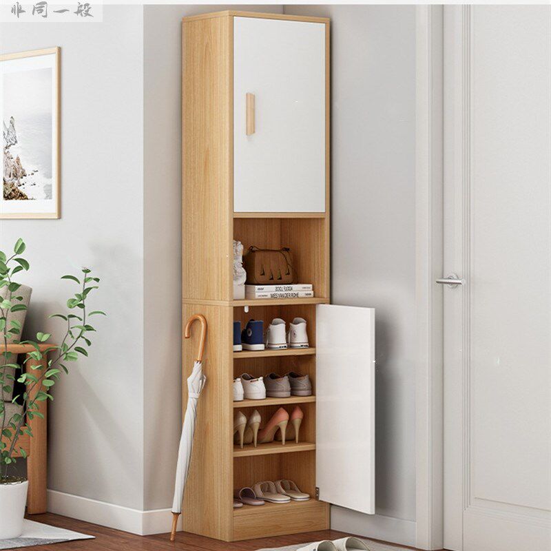 2021 New Door Small Smart Shoe Cabinet Mini Ultra Narrow Corner Corner Wall Corner Triangle Shoe Rack Cabinet