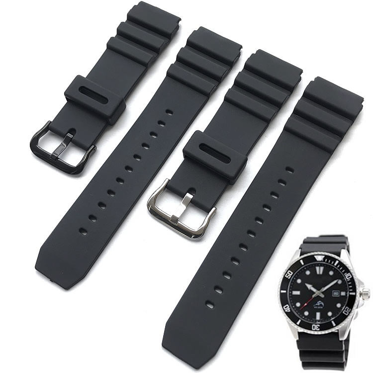 Für Casio Swordfish MDV-106 107 MTP-VD01 Gummi-Uhrenarmband 22 mm wasserdichtes, schweißfestes Silikon-Uhrenzubehör für Herren – Detail 1