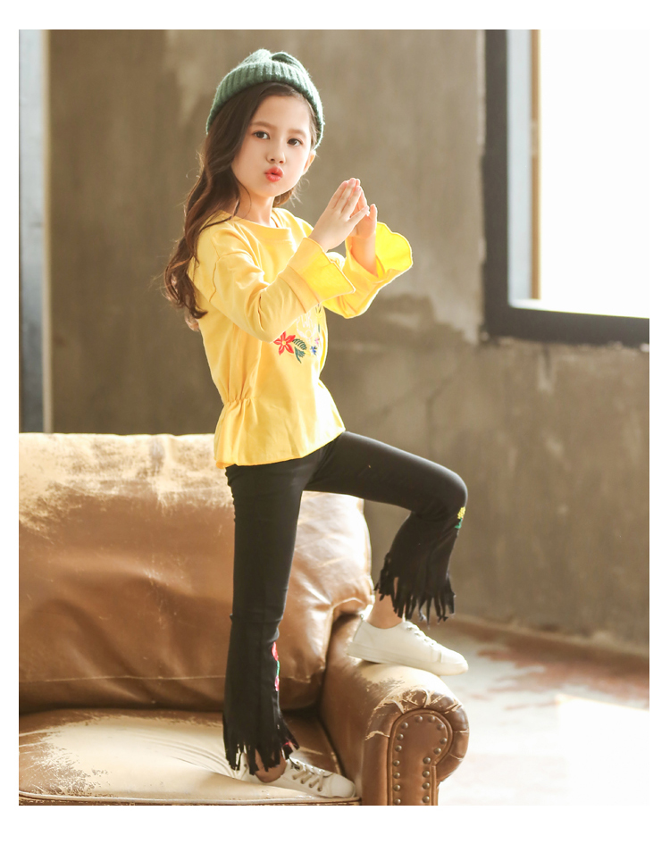 Quần áo trẻ em cô gái mùa xuân và mùa thu phù hợp với trẻ em cotton dài tay phù hợp với cô gái thời trang nước ngoài thường mặc quần áo trẻ em hai mảnh - Phù hợp với trẻ em bexinhshop shop