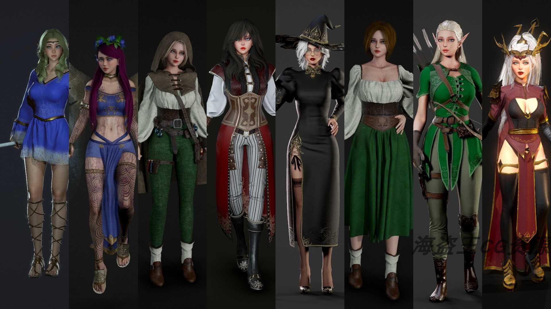 无敌了！Fantasy Girls Pack中世纪魔法射手少女仙女，虚幻5 UE4打造梦幻盛宴！ --淘宝好物网