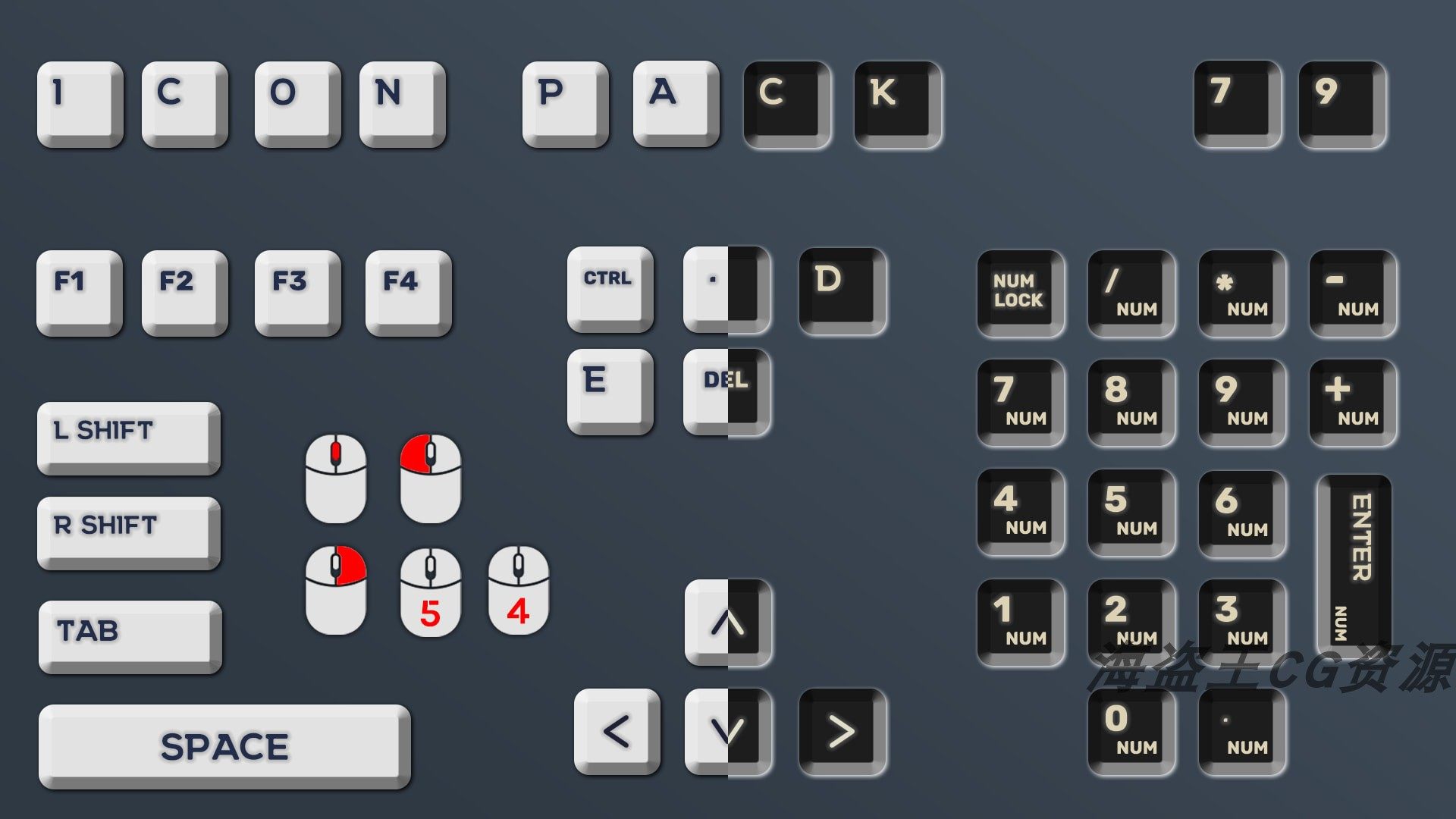 Input Keys Icon Pack V2:UE4/虚幻5中如何高效设计游戏按键图标?_修改器_淘宝游戏网