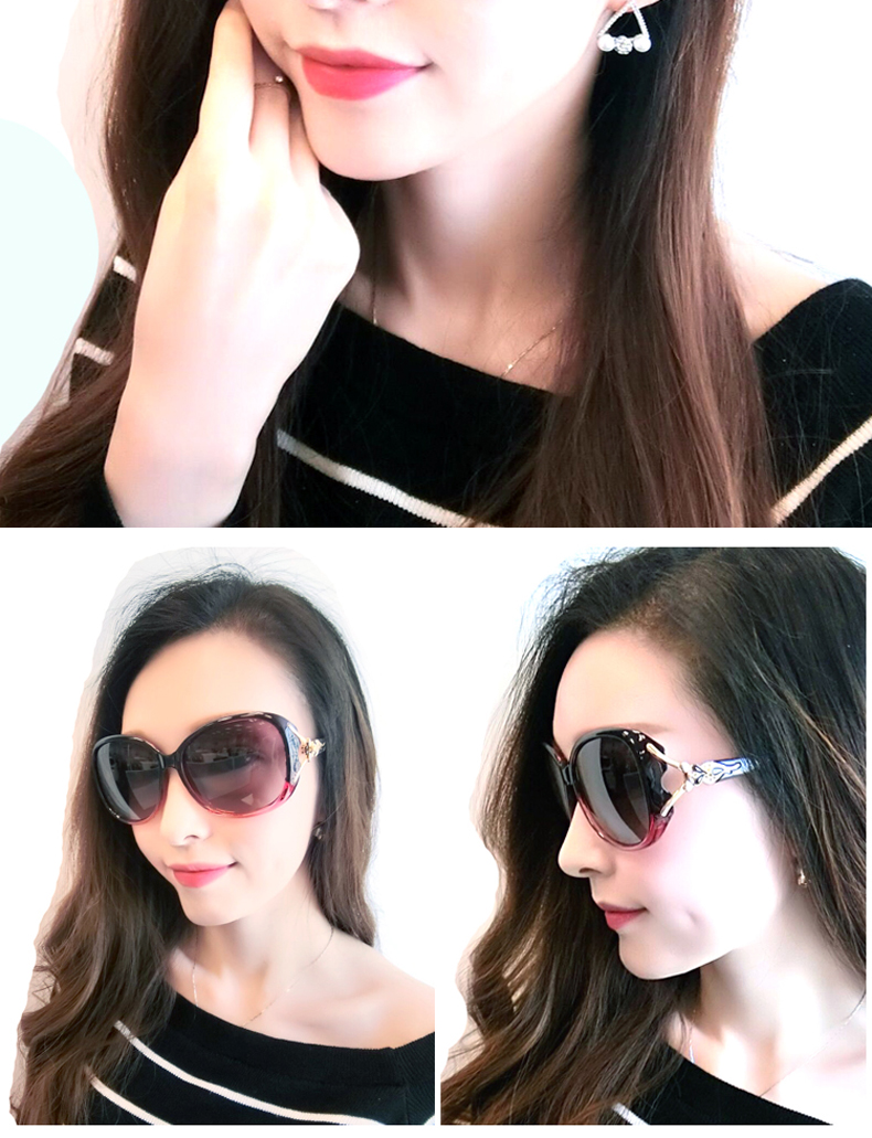 2018 phân cực kính mát nữ mô hình ngôi sao thủy triều hộp lớn vòng mặt lái xe chống uv kính mát nữ kính mát kính gọng vuông