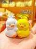 Cute Couple Magnetic Stickers Duck Doll Keychain Internet Celebrity Women's Key Ring Backpack Pendant School Bag Small Ornament