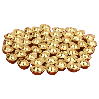 Mini exquisite small solid ingot ornaments to attract wealth and treasure cornucopia rice vat imitation gold melon seeds decoration gifts