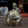 Creative Twelve Zodiac Ashtray for Home Use, Stylish Living Room, High-End Feel, Personalized Antique Bronze, Gift-Giving, Windproof Ashtray