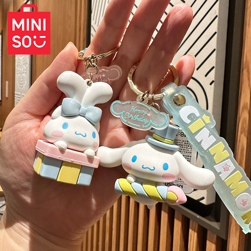 Miniso Genuine Sanrio Cinnamoroll Party Keychain Big-Eared Dog Cartoon Keychain Women's Pendant