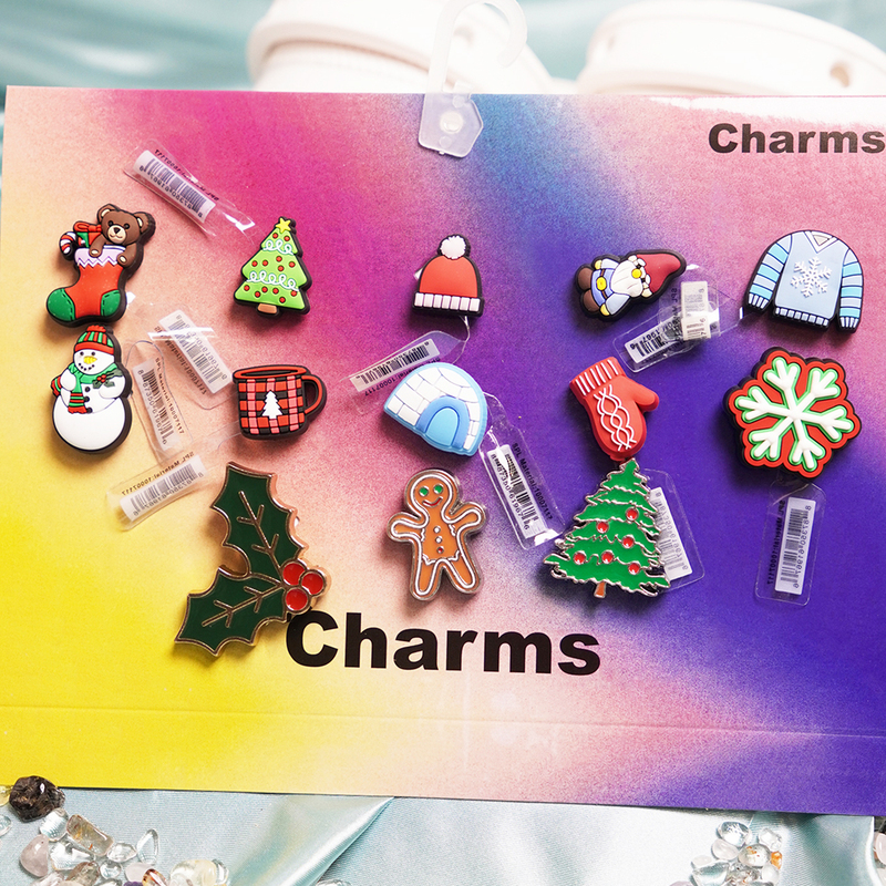 Crocs Shoe Accessories Christmas Set Suitable for Crocs Shoe Decoration 3D DIY Shoe Charms Silicone Cartoon Cute
