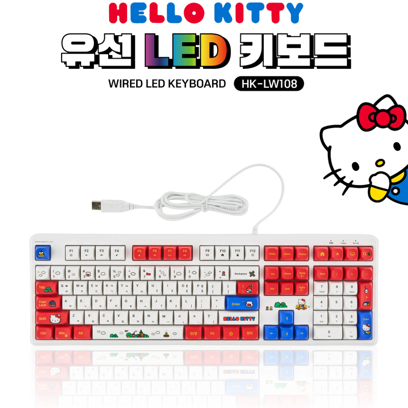 Korean Hello Kitty Wired Keyboard Cartoon Notebook Desktop Computer Office Gaming Luminous Korean Hello Kitty Wired Keyboard Cartoon Notebook Desktop Computer Office Gaming Luminous