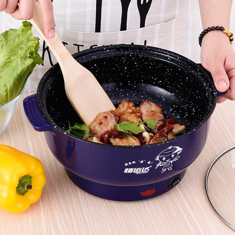 Multi-functional home sauteed mini electric pot one-piece 2 hot pot 4 people can cook the rice cooker soup plug-in electric frying pan to do 