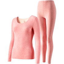 DeRong self-heating thermal underwear womens winter plus velvet silk muscle base coat autumn clothes trousers set bottoming shirt top