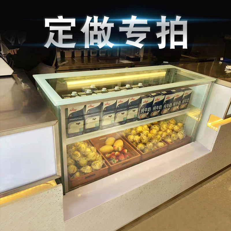 Cake cabinet Commercial right angle round arc fruit beverage bread refrigerated preservation cabinet room temperature display cabinet professional customization