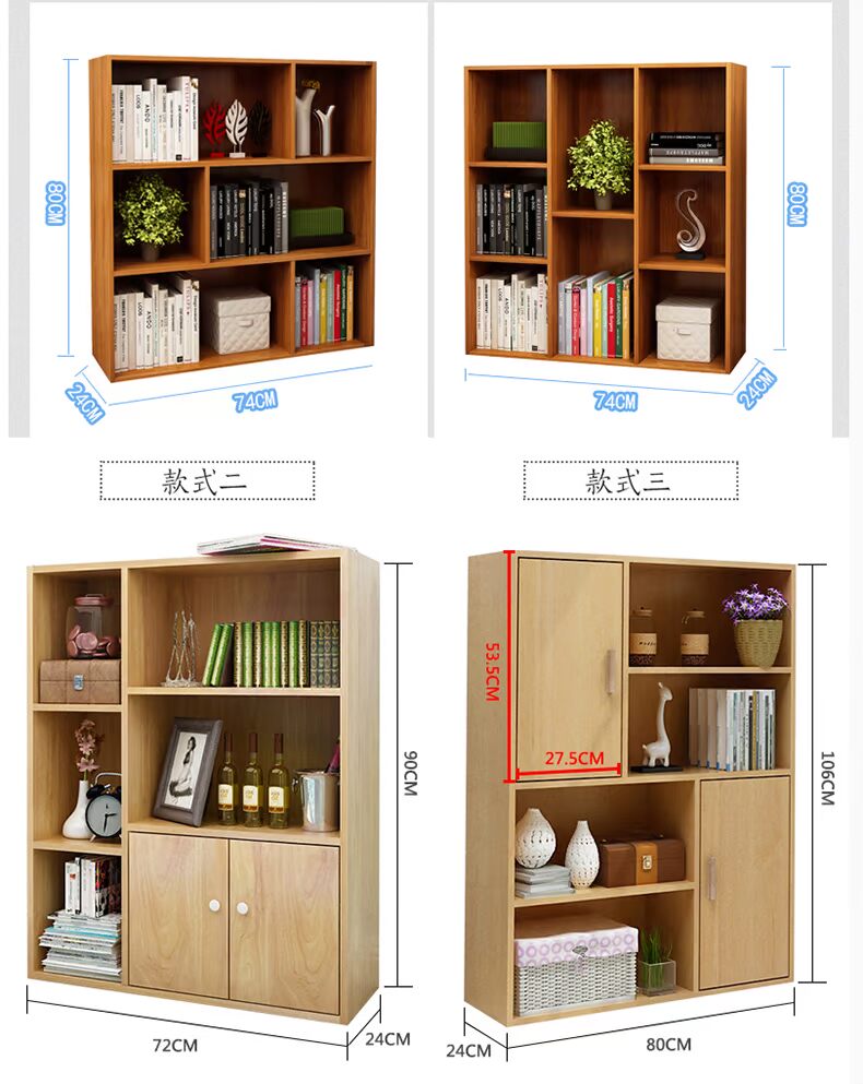 Tủ sách Tủ sách đơn giản Bàn hiện đại đơn giản Kết hợp miễn phí Kết hợp đơn giản Sáng tạo Kẻ sọc Tủ kệ - Kệ kệ treo tường trang trí