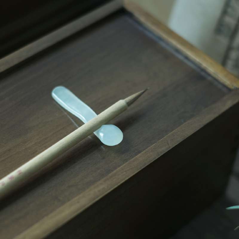 Changyu Ruyi Jade Stone Pen Sleeve Pencil Holder All Handmade Natural Jade Puzzle Puzzle Puzzle Gift Boxed Funny Beach
