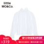 Littlemoco mùa thu và mùa đông cô gái mới áo rỗng thêu xù dưới tòa án áo sơ mi trắng áo bé gái