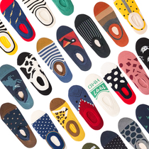 Socks mens boat socks summer thin socks female ins personality cartoon tide socks Mens invisible shallow mouth cute cotton socks