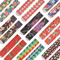 Net red printed socks womens summer thin silver silk mid-length stockings womens ins tide pile socks European and American street calf socks