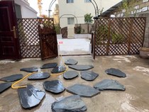 Stone Courtyard Mat Stepping Stone Yard Veranda Footboard Green Stone Tread Stone Stone Outdoor Green Slate Chinese Fluorescent Non-slip
