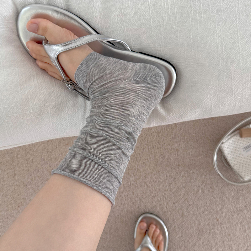 Silk Ultra-Thin Socks for Women, Summer Miu Style, Slightly Sheer, Leg-Slimming Leg Warmers, Half-Foot Pile Socks Silk Ultra-Thin Socks for Women, Summer Miu Style, Slightly Sheer, Leg-Slimming Leg Warmers, Half-Foot Pile Socks
