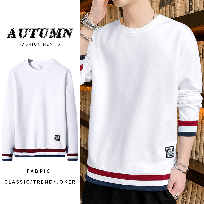 Sweatmen's spring 2021 new students thin and round collar Korean version trendy long sleeves T-shirt Spring summer style clothes A