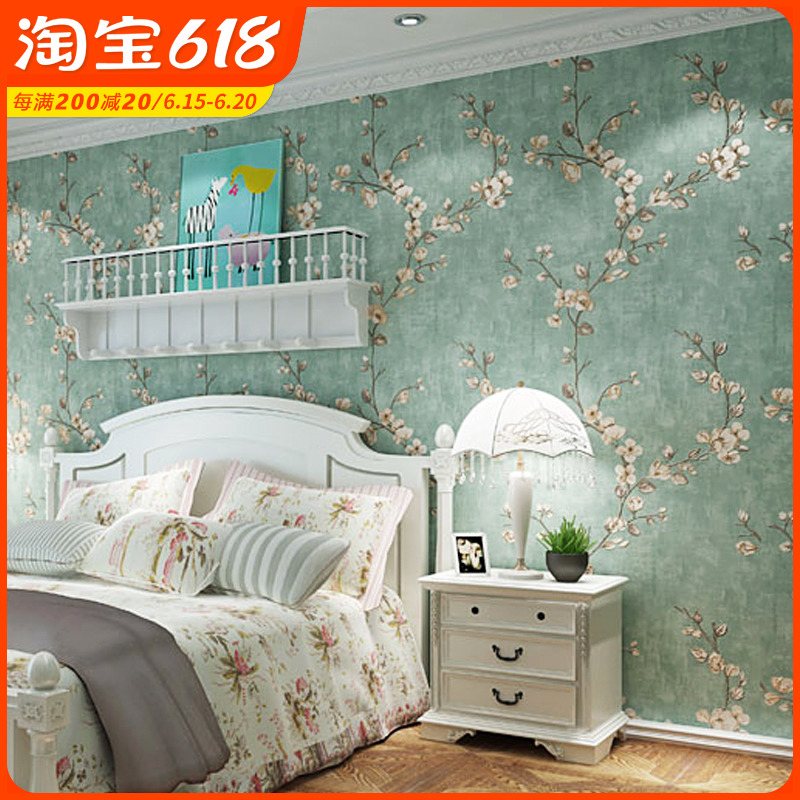 Shanghai da wallpaper Non-adhesive gel-free brush glue Home Family clothes Unwoven cloth upscale Bedroom American field Garden Living Room Wallpaper