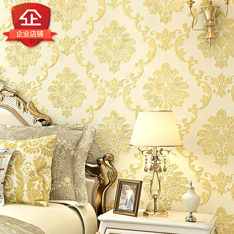 Huda wallpaper non-self-adhesive non-glue brush glue home decoration bedroom living room dining room European-style indoor non-woven wallpaper