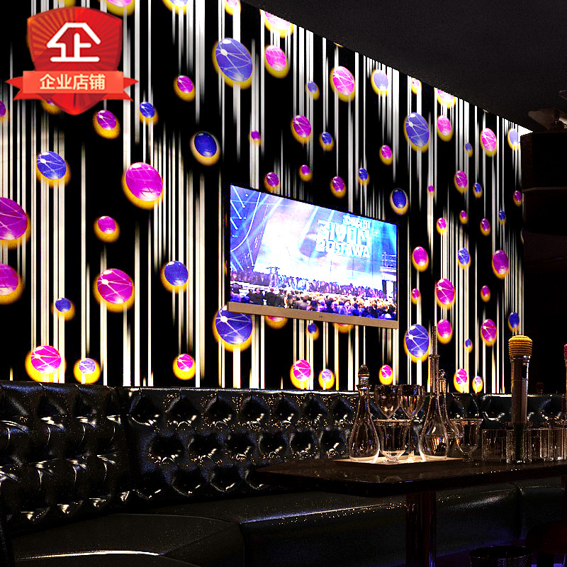 Ktv wallpaper flashing billiard hall barbecue shop decoration Internet cafe Internet cafe 3D three-dimensional personality creative background wallpaper