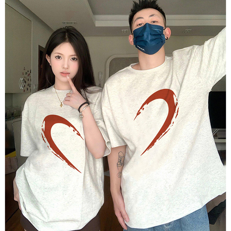 Trendy Couple Matching Short-Sleeve T-Shirts for Men and Women, 2026 New Summer Pure Cotton Tops