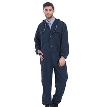 Tuorong large size denim conjoined work suit electric welding labor insurance clothing men long sleeve spray paint auto repair work dust suit