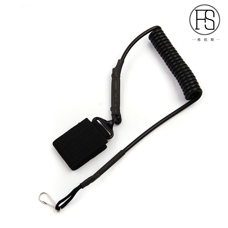EDCmolle system multi-functional tactical anti-drop outdoor army fan spring rifle rope elastic key-button rope