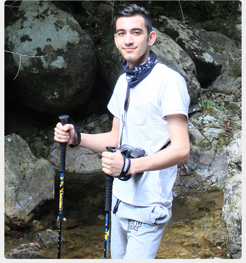 Trailblazer trekking cực ngoài trời 7075 khóa 3 phần kính thiên văn leo núi cực trượt tuyết nạng gậy kéo dài đa năng