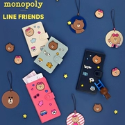 Korea LINE FRIENDS MONOPOLY Dễ thương Gấu nâu Du lịch Hộ chiếu Hộ chiếu Tài liệu Gói hộ chiếu