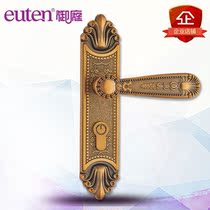 European style indoor antique silent door lock Luxury villa solid wood door lock Yellow bronze green bronze door lock