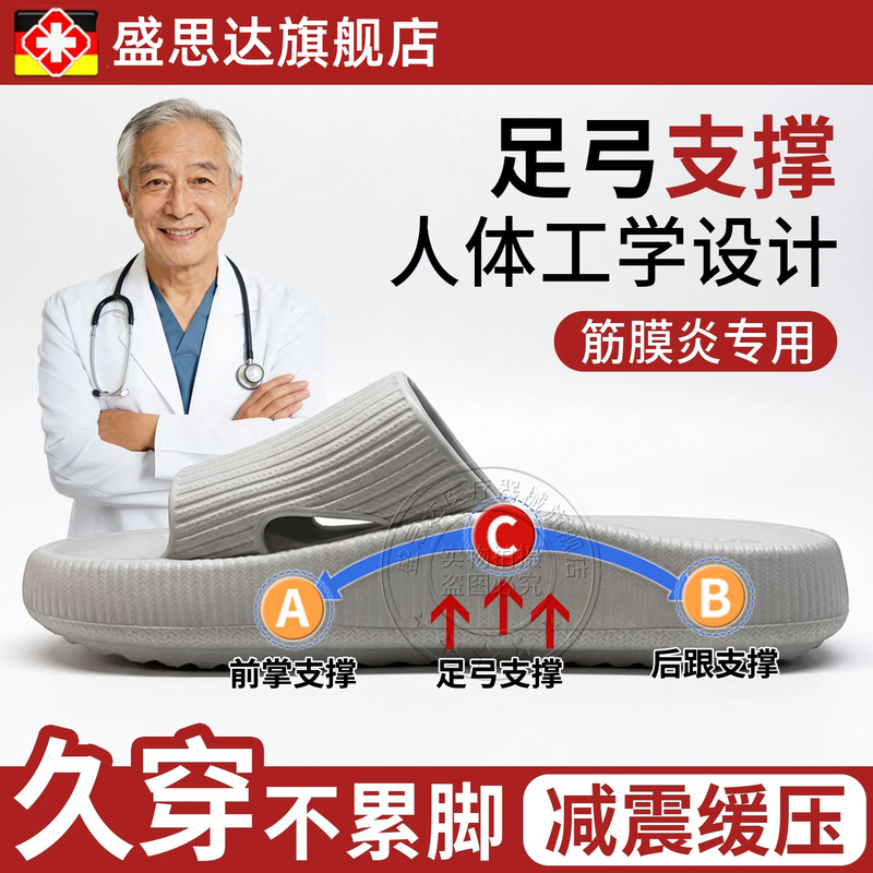 Specialized Slippers for Plantar Fasciitis, Arch Support for Flat Feet, Relief from Heel Pain, Fasciitis, Bone Spurs, and Heel Pain