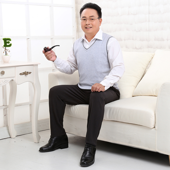 Quần bố nam trung niên trở lên mặc mùa đông ông bà cộng với quần nhung dày cạp cao quần thun dài quần đùi nam
