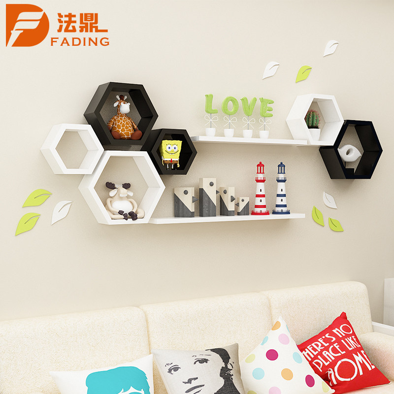 Wall Shelf Living Room Wall Wall-mounted Background Wall Partition Bedroom Small Lattice Brief Modern Decor Board-Taobao