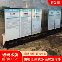 Stainless steel shopping mall stand glass display stand vertical floor standing billboard sign display board