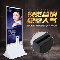 Shopping mall glass stand-up display stand advertising stand stainless steel vertical easy-to-pull door poster Lipingshui brand KT board